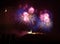 Fireworks over Liberty statue in Budapest