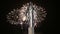 Fireworks over the Monument to Yuri Gagarin 42.5-meter high pedestal and statue, the first person to travel in space. Moscow