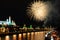 Fireworks over the Moscow Kremlin at night