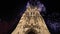 fireworks over the Saint-Jacques Tower (Tour Saint-Jacques). Paris, France.