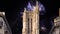 fireworks over the Saint-Jacques Tower (Tour Saint-Jacques). Paris, France.