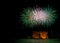 fireworks reflecting in the water during Forte dei Marmi International Fireworks Festival