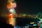 Fireworks with reflections at Pattaya Gulf