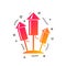 Fireworks rockets icon. Explosive pyrotechnic. Vector