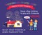 Fireworks Safety Infographic. Children with Rocket