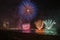 Fireworks seen from the beach, in Barcelona