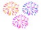 Fireworks set Colorful salute Holiday celebration decor Watercolor illustration