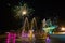 The fireworks in the sky, City Founders Monument, Pechersk, Kyiv, Ukraine