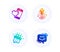 Fireworks, Smile and Heart icons set. Smile chat sign. Christmas pyrotechnic, Gift box, Love call. Happy face. Vector