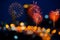 Fireworks Stock Image and Blurred Ferris Wheel