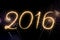 Fireworks text New Year 2016