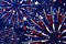 Fireworks Vector in color of Blue White and Red