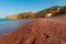 Firi ammos, the red beach near Agia Pelagia village in Kythera island in Greece