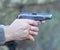 Firing from two hands from a Makarov pistol