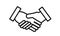 A firm handshake between two businessmen. stylization of the business meeting concept.