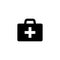 First aid box icon, medical briefcase icon vector isolated