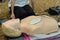 First aid cardiopulmonary resuscitation course using automated external defibrillator device - AED training. selective focus