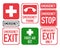 First aid emergency icons set
