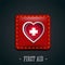 First aid and heart icon leather