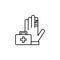 First aid icon. Element of public services thin line icon