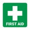 First aid icon symbol. Vector green cross safety medic treatment ambulance first aid help