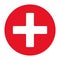 First aid icon vector eps10. Red first aid red cross sign.