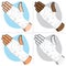 First aid illustration of hands with bandage bandage on the palm and wrist area, Ethnic