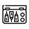 first aid kit with antidote line icon vector illustration