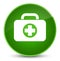 First aid kit bag icon elegant green round button