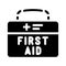 first aid kit box glyph icon vector illustration