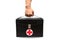 First aid kit box in white background or isolated background, Emergency case used aid box for support medical service