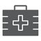 First aid kit glyph icon, health and clinical