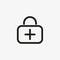 First aid kit icon for healthcare application UI Line design. Emergency care bag, medical suitcase symbol