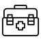 First aid kit icon outline vector. Emergency case