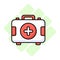 The first aid kit icon typically represents a collection of supplies and equipment used to provide medical assistance