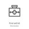 first aid kit icon vector from blood donation collection. Thin line first aid kit outline icon vector illustration. Linear symbol