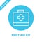 first aid kit icon vector from military collection. Thin line first aid kit outline icon vector  illustration. Linear symbol for