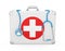 First Aid Kit and Stethoscope Isolated