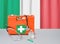 First aid kit with stethoscope and syringe - Italy