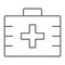 First aid kit thin line icon, health and clinical