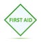 First Aid modern abstract green diamond button