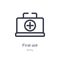first aid outline icon. isolated line vector illustration from army collection. editable thin stroke first aid icon on white