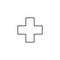 First aid, pharmacy, medical cross thin line icon. Linear vector symbol