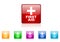 First aid square web glossy icon