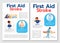 First aid for stroke flat vector brochure template