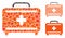 First aid toolkit Mosaic Icon of Rugged Parts