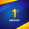 First Anniversary with Blue and Yellow Background Poster