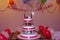 First Anniversary celebration. First Anniversary Cake With Beautiful decoration. Wedding celebration