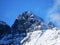 The first autumn snow on the Alpine peak Gross Schiben 2937 m in the Swiss Alps and in the UNESCO World Heritage Tectonic Arena