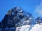 The first autumn snow on the Alpine peak Gross Schiben 2937 m in the Swiss Alps and in the UNESCO World Heritage Tectonic Arena